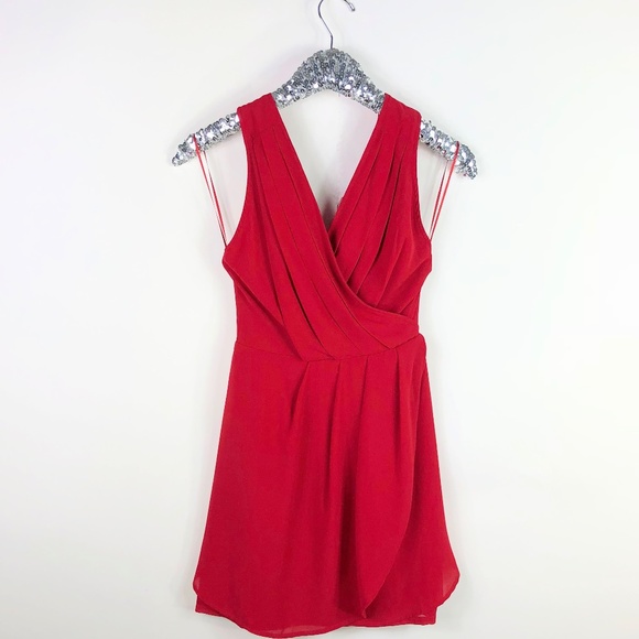 Tobi Dresses & Skirts - Tobi Red Party Dress Mini Wrap SZ Small